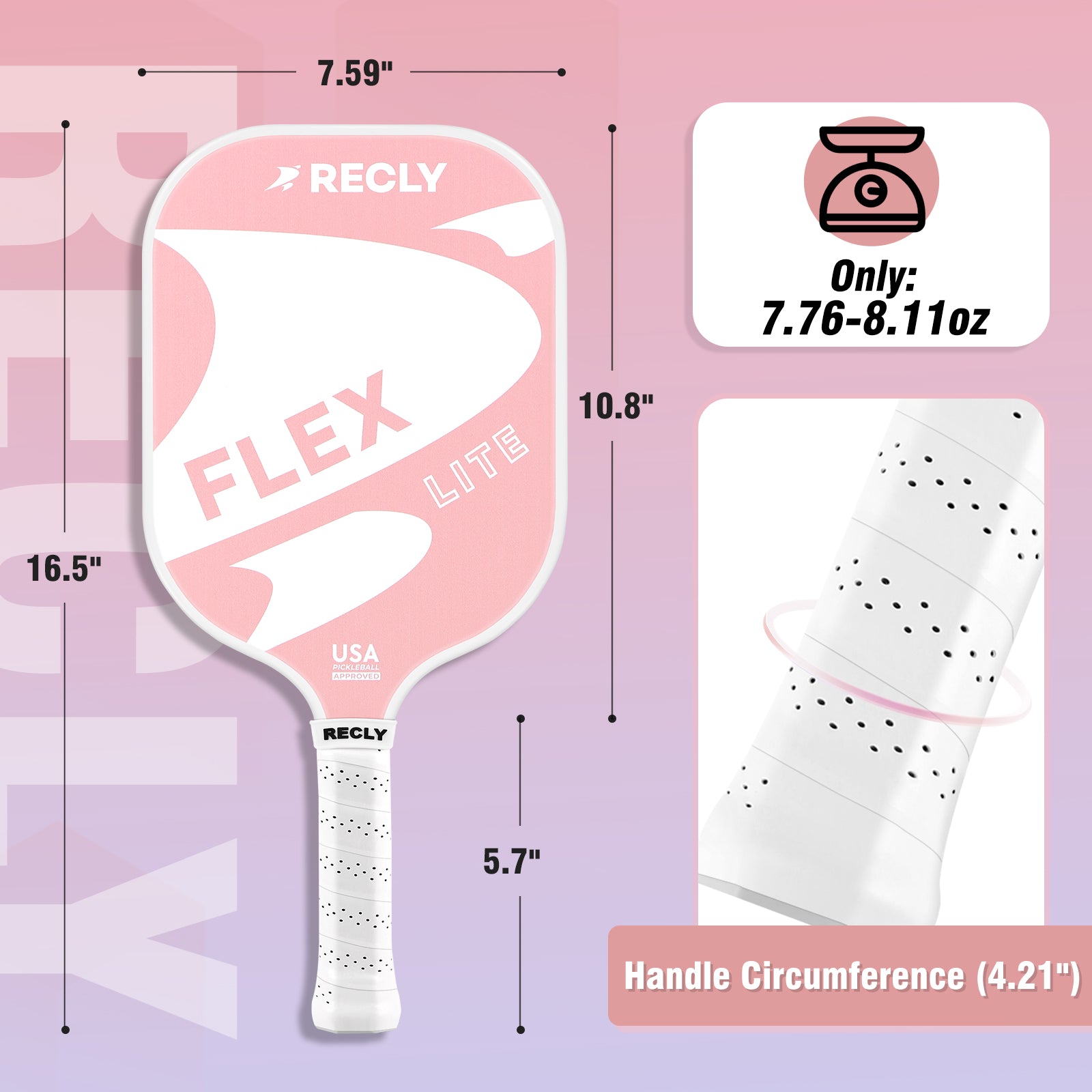 FLEX LITE PINK - Recly Pickleball Paddle