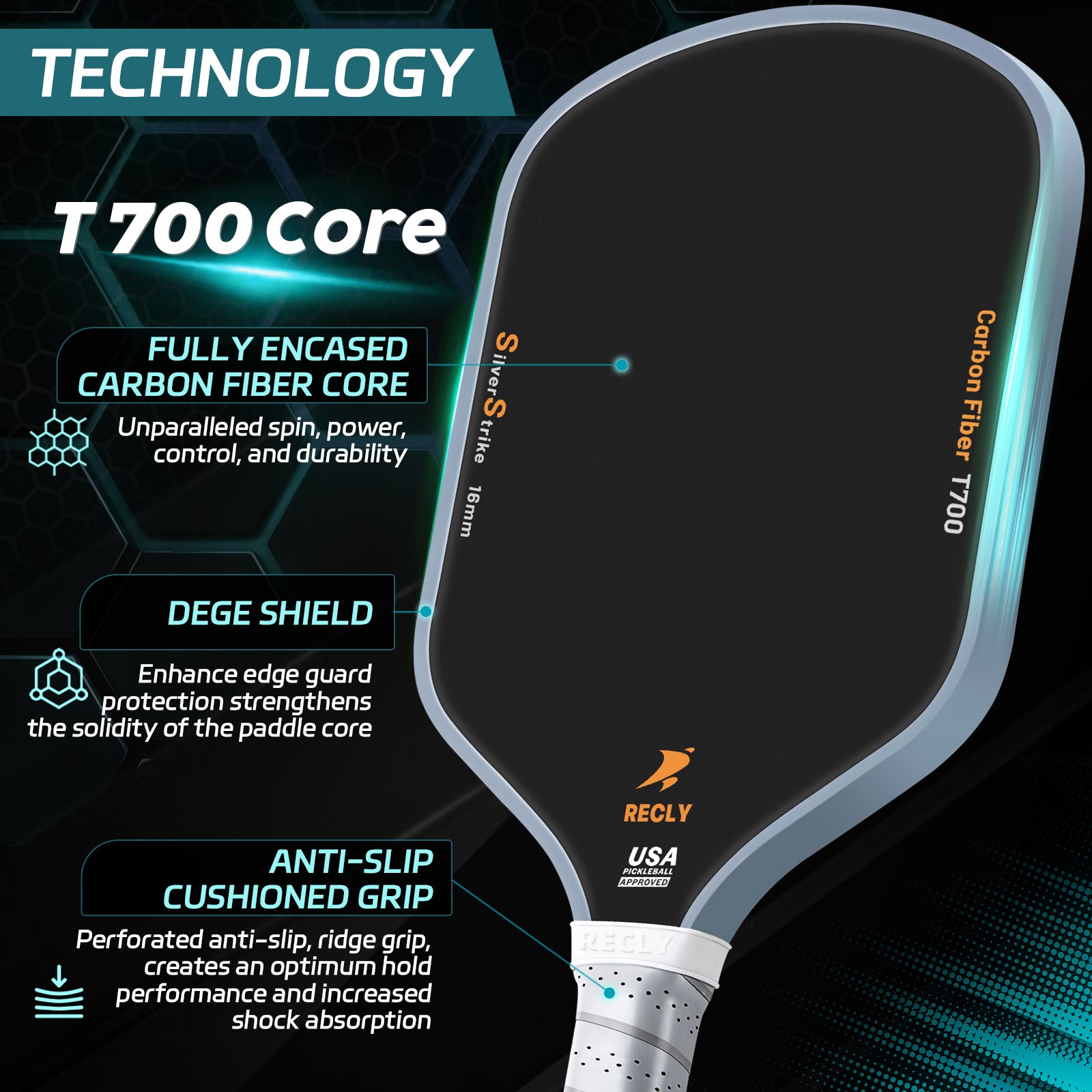 SLIVERSTRIKE - Recly Pickleball Paddle